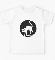 Scary halloween cat Kids Tee