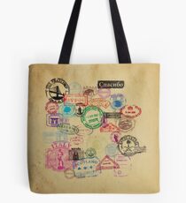 Vintage Passport Stamps Tote Bag