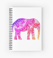 Pink and Orange Elephant Spiral Notebook