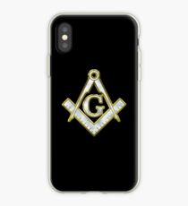 Freemason Gold Bling Logo Square Compass iPhone Case
