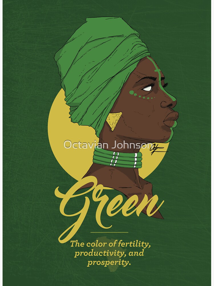 "Green The color of fertility, productivity, and prosperity." Sticker