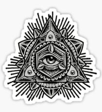 Sacred Trinity Eye BW Sticker