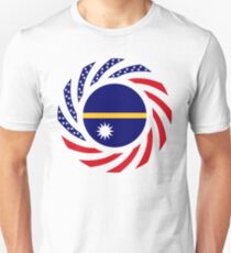Nauru American Multinational Patriot Flag Series Unisex T-Shirt