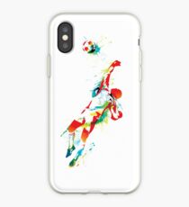 Colorful splash soccer goal keeper iPhone Case