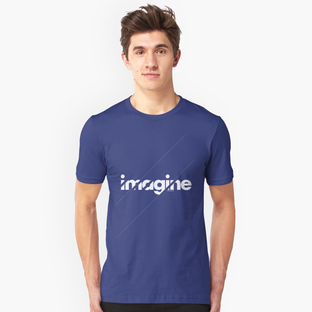 Imagine under stripes /// white version Slim Fit T-Shirt