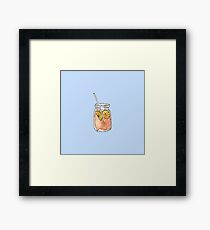 Mason Jar Summer Sun Ice Tea in Watercolor Framed Print