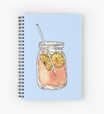 Mason Jar Summer Sun Ice Tea in Watercolor Spiral Notebook