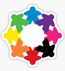 Pegatina Meeple rainbow