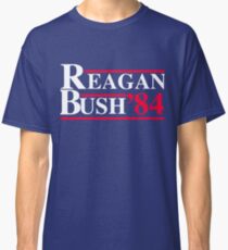 Reagan Bush '84 Retro Logo Red White Blue Election Ronald George 1984 84 Campaign T Shirt Hoodie Sticker Retro 80s 1980s Throwback Classic T-Shirt
