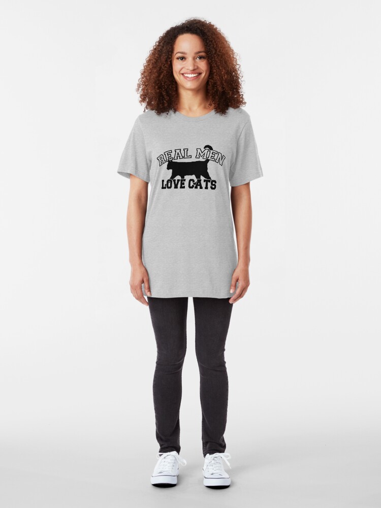 Alternate view of Real Men Love Cats Slim Fit T-Shirt