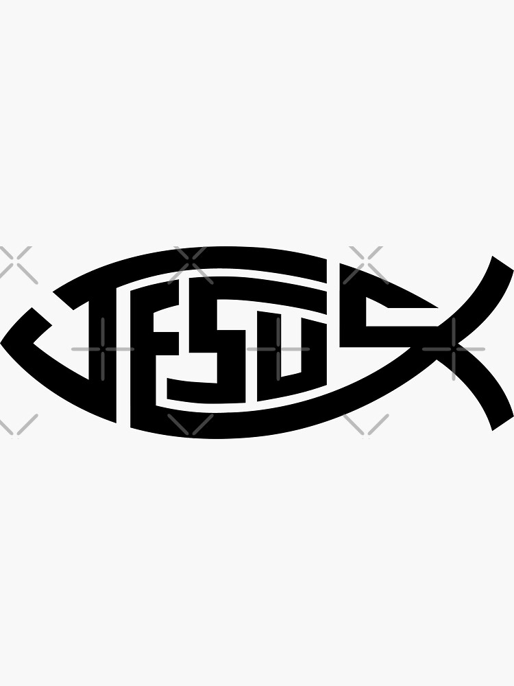 "Jesus Fish Ichthys Symbol" Sticker by Garaga Redbubble