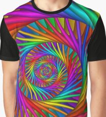 Rainbow Psychedelic Spiral Fractal Graphic T-Shirt