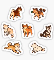 Pegatina shibes en azul