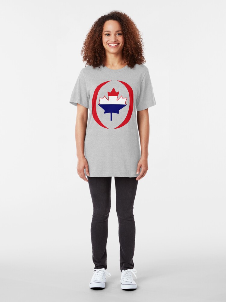 Alternate view of Dutch Canadian Multinational Patriot Flag Series Slim Fit T-Shirt
