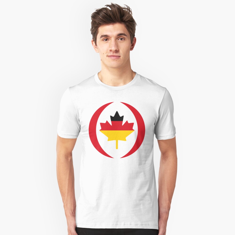 German Canadian Multinational Patriot Flag Series Slim Fit T-Shirt