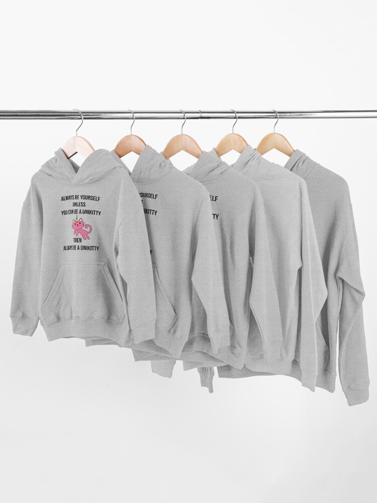 Alternate view of Always Be Yourself UniKitty T Shirt Kids Pullover Hoodie