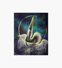 Great Blue Space Heron Art Board