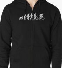 Sudadera con capucha y cremallera Evolución del hombre en bicicleta