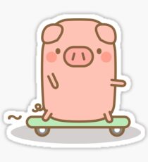 Skateboard Piggy Sticker