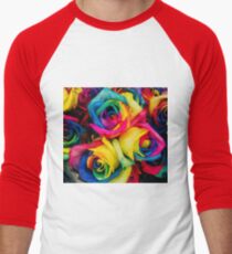 Rose Rainbow Men's Baseball ¾ T-Shirt