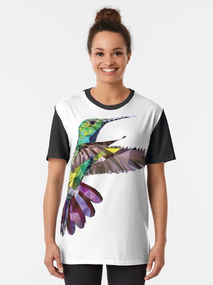 Alternate view of Geometric Hummingbird Graphic T-Shirt