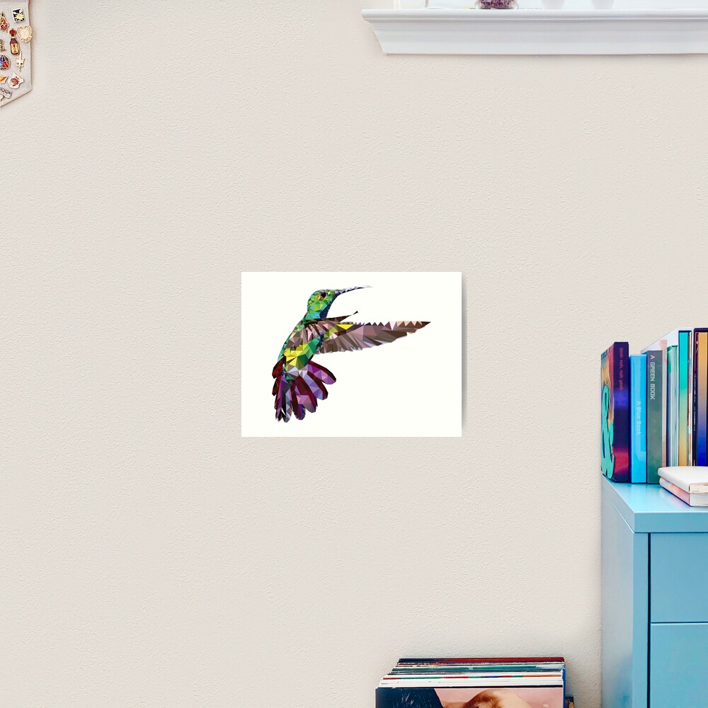 Geometric Hummingbird Art Print