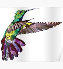 Geometric Hummingbird Poster