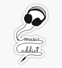headphone music addict Sticker