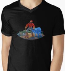 Paul Bunyan and Babe the Blue Ox Men's V-Neck T-Shirt