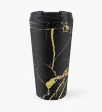 Black and Gold Marble Travel Mug