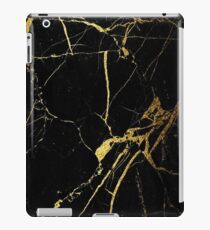 Schwarz und Gold Marmor iPad-Hülle & Klebefolie