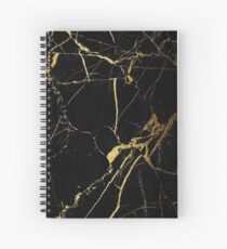 Black and Gold Marble Spiral Notebook
