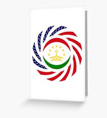 Tajik American Multinational Patriot Flag Series Greeting Card