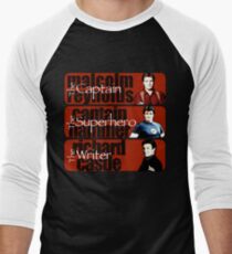 The Captain, The Superhero, and The Writer Men's Baseball ¾ T-Shirt