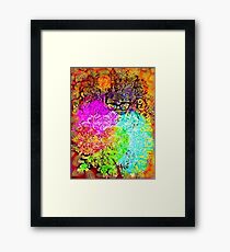Flowers and Hearts Cat Framed Print