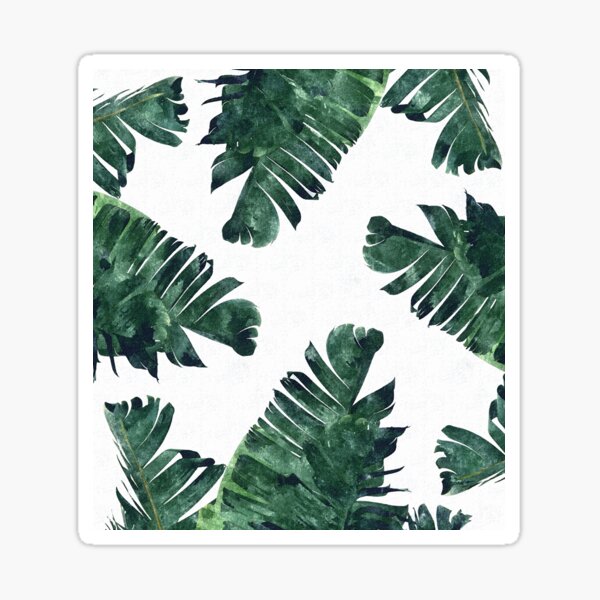 Banana Leaf #Watercolor Pattern #redbubble Sticker
