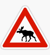 Pegatina Caution Elks, señal de tráfico, Noruega