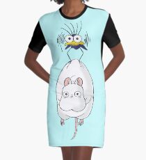 Spirited Away Mouse and Fly Graphic T-Shirt Dress