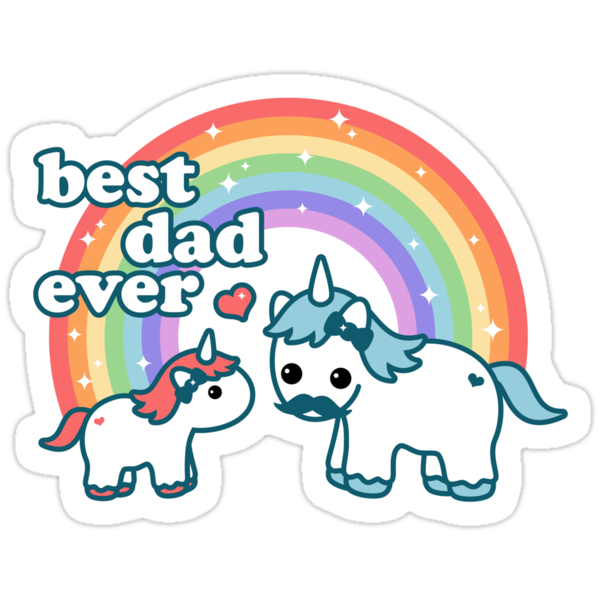 Download "Best Unicorn Dad" Stickers by sugarhai | Redbubble