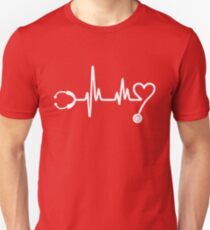 Hearbeat Stethoscope Slim Fit T-Shirt