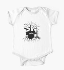 "Live the Beat to the Tempo of Creation" ~ drum tree art, version2 One Piece - Short Sleeve