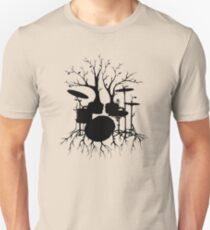 "Lebe den Beat zum Tempo der Schöpfung" ~ Drum Tree Art, Version2 Slim Fit T-Shirt