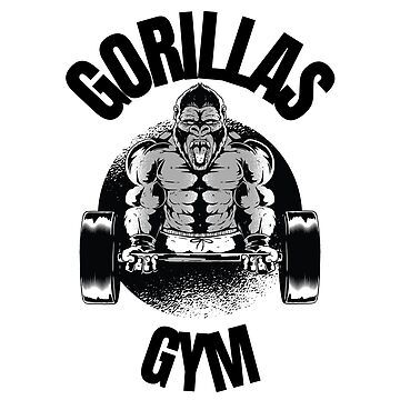 Vinyl Wall Decal Training Iron Sport Gorilla Gym Barbell Decor