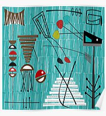 Mid-Century Tiki Tok Poster