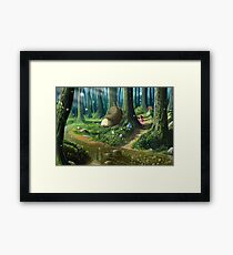 Totoro and Mei Framed Print