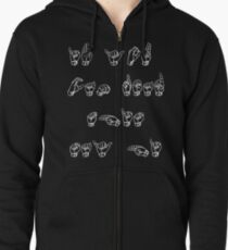 ASL (American Sign Language) Tshirt -If you can read this ... Zipped Hoodie