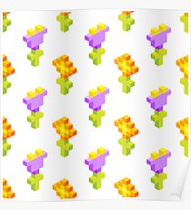 Pixel Flowers Poster