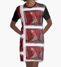 Boot Decor Graphic T-Shirt Dress