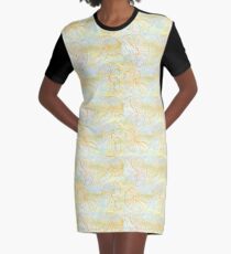 Orange Seashell Graphic T-Shirt Dress