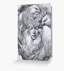 Fairy fairy with white hawks Greeting Card